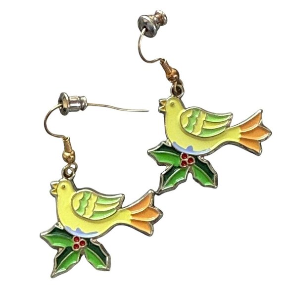 Holiday Earrings - Calling Birds - 12 Days of Christmas #4 - Picture 1 of 3